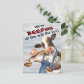 カウグリリングエビのバーベキュー招待状 ポストカード (スタンド正面)