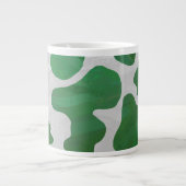 カウグリーンとホワイトプリント ジャンボコーヒーマグカップ (正面)