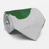 カウグリーンとホワイトプリント ネクタイ (ロール)