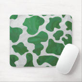 カウグリーンとホワイトプリント マウスパッド (マウス)