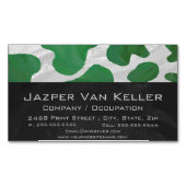 カウグリーンとホワイトプリント マグネット名刺 (正面)