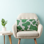 カウグリーンとホワイトプリント ランバークッション (椅子)