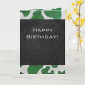 カウグリーンとホワイトモノグラム カード (黄色い花)