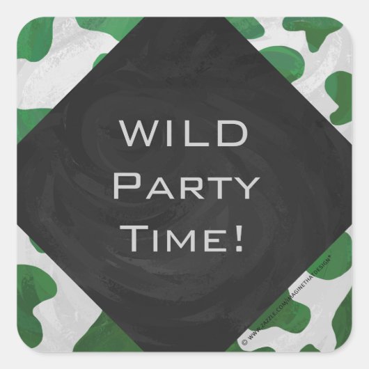 カウグリーンとホワイトモノグラム スクエアシール (正面)