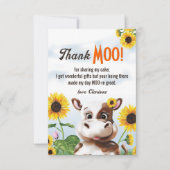 カウサンフラワーガールファースト誕生日 サンキューカード (正面)