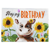 カウサンフラワーガールファースト誕生日 ラージペーパーバッグ (裏面)