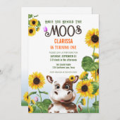 カウサンフラワーガールファースト誕生日 招待状 (正面/裏面)