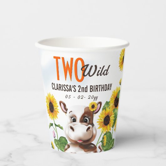 カウサンフラワーガール第2誕生日 紙コップ (正面)