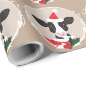 カウサン図解入りの、写真付きのタハットベージュノベルティクリスマス ラッピングペーパー (ロールコーナー)