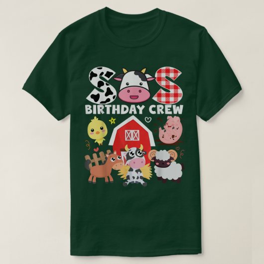 カウシス誕生日クルーファームテーマ動物誕生日 Tシャツ (デザイン正面)