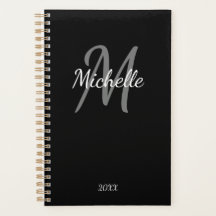 カウシンプルイモダンブラック&ホワイトカスタムモノグラム