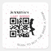 カウジルシルエットラストロデオピンクバルーンフォント スクエアシール (正面)