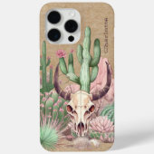 カウスの骸骨デザート フローラル サボテン オーダーメイド 名前 Case-Mate iPhoneケース (裏面)