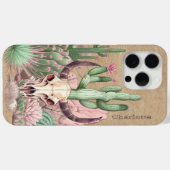 カウスの骸骨デザート フローラル サボテン オーダーメイド 名前 Case-Mate iPhoneケース (裏面 (横))