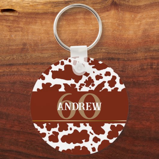 カウスパーソナライズされたポットプリント農家誕生日 キーホルダー (正面)