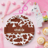 カウスパーソナライズされたポットプリント農家誕生日 ペーパープレート (パーティー)