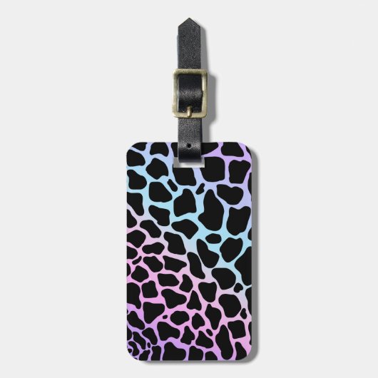 カウスポットアニマルプリント数々のカラー荷物タグ ラゲッジタグ (正面縦)