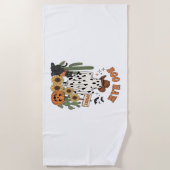 カウスポット幽霊ウェスタン – 面白いハロウィーン ビーチタオル (正面)