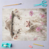 カウズお洒落の絵を描ピンク色の花を切り離す 薄葉紙 (クラフト)