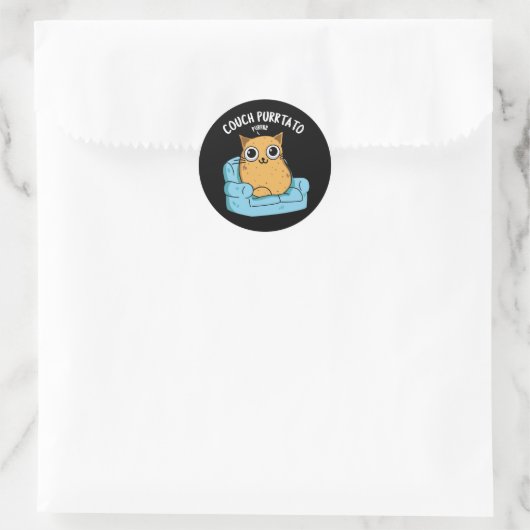 カウチパーラトおもしろいポテトプンダークBG ラウンドシール (バッグ)