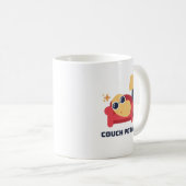 カウチポテトおもしろいパーソナライズされた コーヒーマグカップ (正面右)