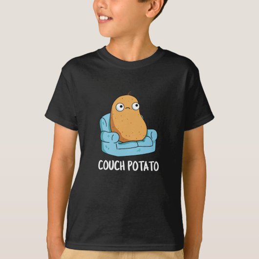 カウチポテトおもしろいポテトプンダークBG Tシャツ (正面)