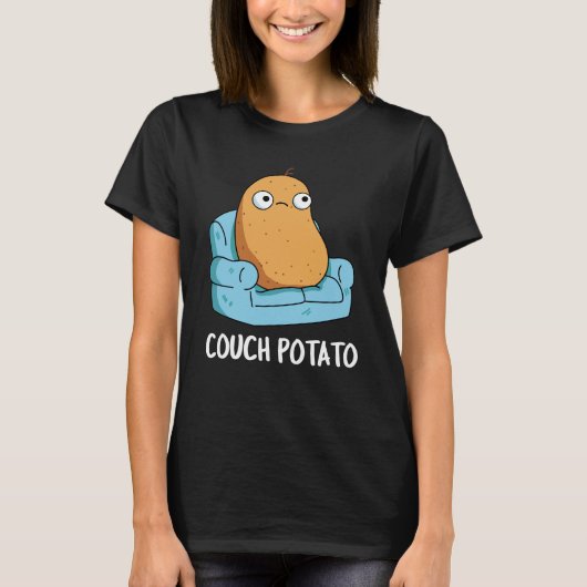 カウチポテトおもしろいポテトプンダークBG Tシャツ (正面)