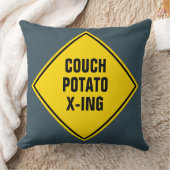 カウチポテト交差点の看板 クッション (ブランケット)