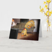 カウチポテト親子 カード (黄色い花)