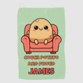 カウチポテト誇りを持ったと ゴルフタオル (正面)