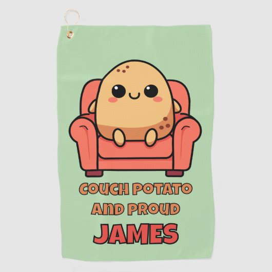 カウチポテト誇りを持ったと ゴルフタオル (正面)