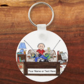 カウチポテト – 男性 キーホルダー (正面)