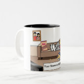 カウチポテト – PrintedPerfectによる男性マンガ ツートーンマグカップ (正面左)