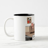 カウチポテト – PrintedPerfectによる男性マンガ ツートーンマグカップ (左)