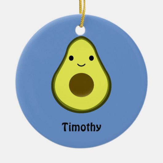 カウトかわいいアボカド セラミックオーナメント (正面)