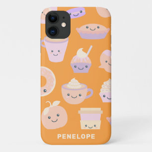 カウトかわいいオータムパンプキンパイ柄インパステル iPhone 11 ケース