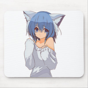 カウトかわいいキャットガールワイフ マウスパッド