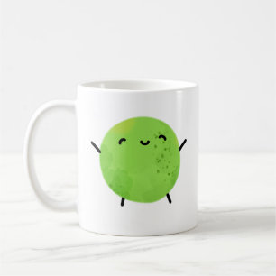 カウトかわいいグリーンピー コーヒーマグカップ