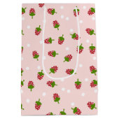 カウトかわいいストロベリーピンクガーリーパステルカラーズ ミディアムペーパーバッグ (裏面)