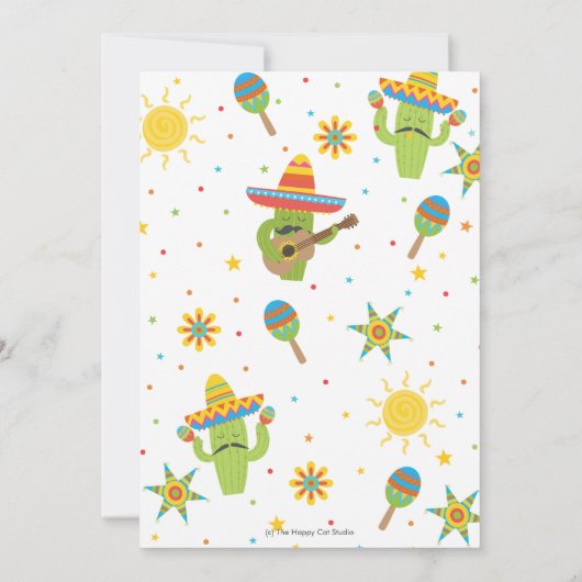 カウトかわいいタコ「ベビー祭りのベビーシャワー」 招待状 (裏面)