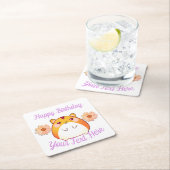 カウトかわいいハムスターカスタム スクエアペーパーコースター (インサイチュ)