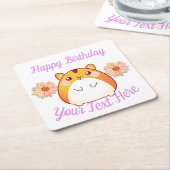 カウトかわいいハムスターカスタム スクエアペーパーコースター (アングル)