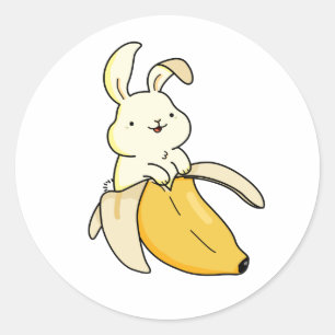 カウトかわいいバナナバニー ラウンドシール