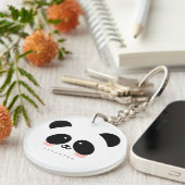 カウトかわいいパンダ|名前の追加 キーホルダー (正面右)