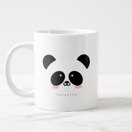 カウトかわいいパンダ|名前の追加 ジャンボコーヒーマグカップ (左)