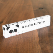 カウトかわいいパンダ|名前の追加 デスクネームプレート (側面)