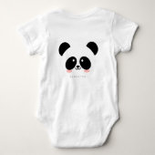 カウトかわいいパンダ|名前の追加 ベビーボディスーツ (裏面)
