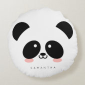 カウトかわいいパンダ|名前の追加 ラウンドクッション (裏面)