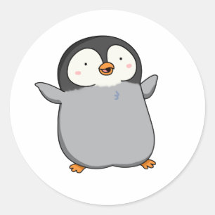 カウトかわいいペンギン ラウンドシール