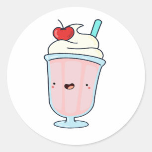 カウトかわいいミルクシェイク ラウンドシール